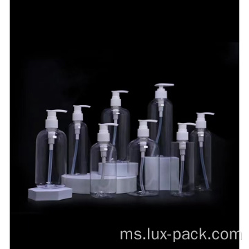 Kilang 100ml 250ml 500ml Pam losyen kosmetik yang telus dan set botol plastik untuk syampu